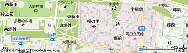 愛知県一宮市浅井町河田桜の里132周辺の地図