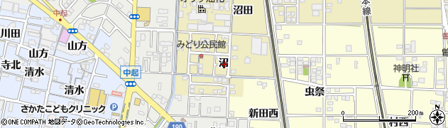 愛知県一宮市北方町北方沼周辺の地図