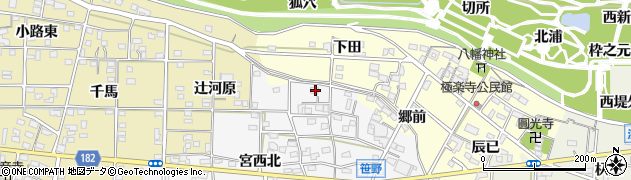 愛知県一宮市笹野宮北田12周辺の地図