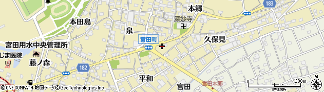 愛知県江南市宮田町久保見4周辺の地図