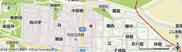 愛知県一宮市浅井町河田葉栗野周辺の地図