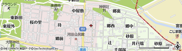 愛知県一宮市浅井町河田（葉栗野）周辺の地図