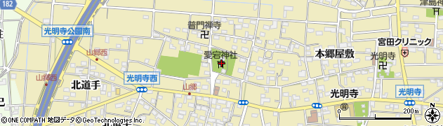 愛知県一宮市光明寺山屋敷69周辺の地図