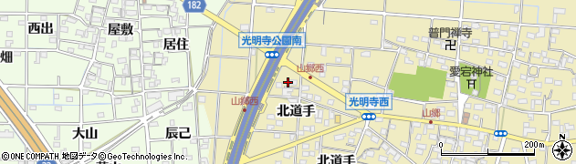 愛知県一宮市光明寺北道手65周辺の地図