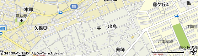 愛知県江南市後飛保町（出島）周辺の地図