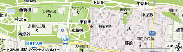 愛知県一宮市浅井町河田桜の里106周辺の地図
