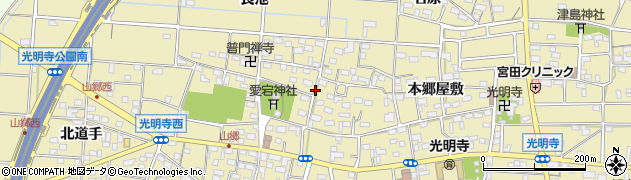 愛知県一宮市光明寺周辺の地図