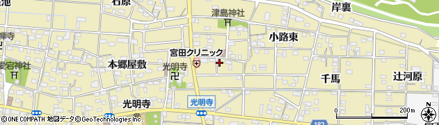 愛知県一宮市光明寺天王裏146周辺の地図