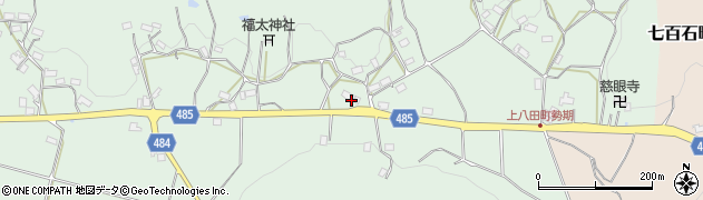 京都府綾部市上八田町（延様）周辺の地図