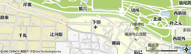 愛知県一宮市浅井町極楽寺下田周辺の地図