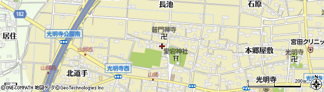 愛知県一宮市光明寺山屋敷106周辺の地図