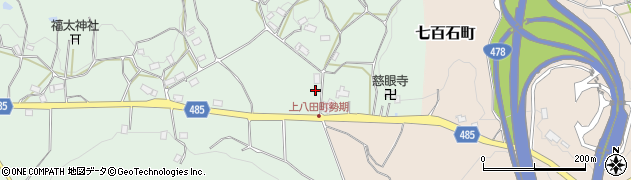 京都府綾部市上八田町（仲ノ下）周辺の地図