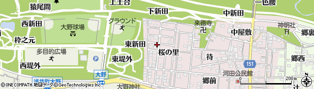愛知県一宮市浅井町河田桜の里89周辺の地図