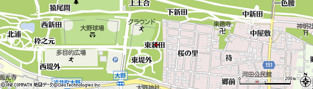 愛知県一宮市浅井町大野（東新田）周辺の地図