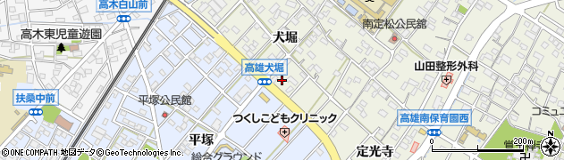 愛知県丹羽郡扶桑町高雄犬堀181周辺の地図