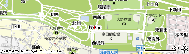 愛知県一宮市浅井町大野（枠之元）周辺の地図