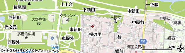 愛知県一宮市浅井町河田桜の里67周辺の地図