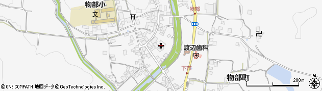 京都府綾部市物部町東町筋周辺の地図