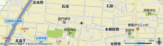 愛知県一宮市光明寺山屋敷80周辺の地図
