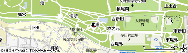 愛知県一宮市浅井町極楽寺（北浦）周辺の地図
