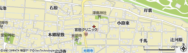 愛知県一宮市光明寺天王裏周辺の地図