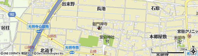 愛知県一宮市光明寺山屋敷74周辺の地図