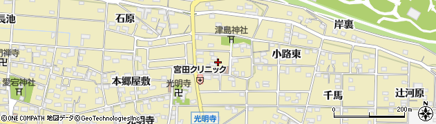 愛知県一宮市光明寺（天王裏）周辺の地図