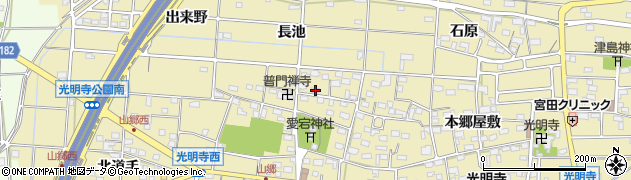 愛知県一宮市光明寺山屋敷88周辺の地図