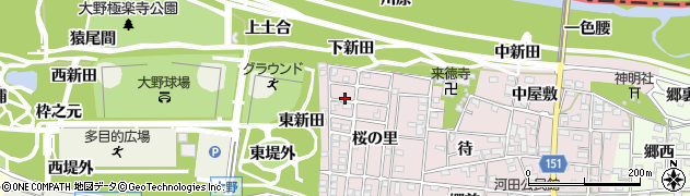 愛知県一宮市浅井町河田桜の里周辺の地図