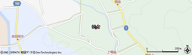 鳥取県南部町（西伯郡）朝金周辺の地図