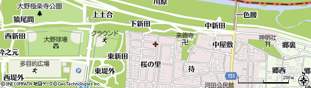 愛知県一宮市浅井町河田桜の里46周辺の地図