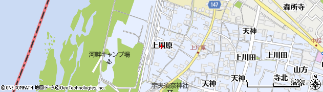 愛知県一宮市木曽川町里小牧（上川原）周辺の地図