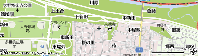 愛知県一宮市浅井町河田桜の里15周辺の地図