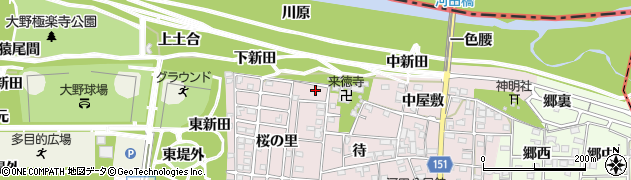 愛知県一宮市浅井町河田桜の里16周辺の地図