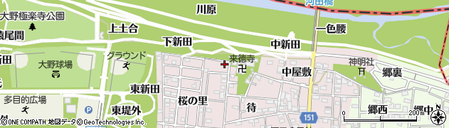 愛知県一宮市浅井町河田桜の里17周辺の地図