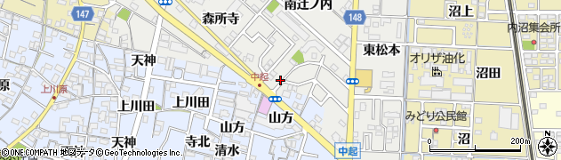 愛知県一宮市北方町中島（中起）周辺の地図