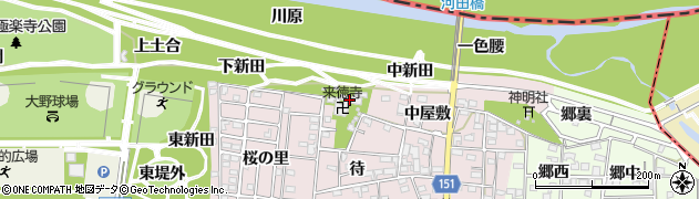 愛知県一宮市浅井町河田（寺屋敷）周辺の地図