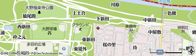 愛知県一宮市浅井町河田桜の里34周辺の地図