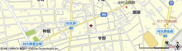 愛知県江南市村久野町平野75周辺の地図