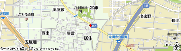 愛知県一宮市更屋敷居住1181周辺の地図