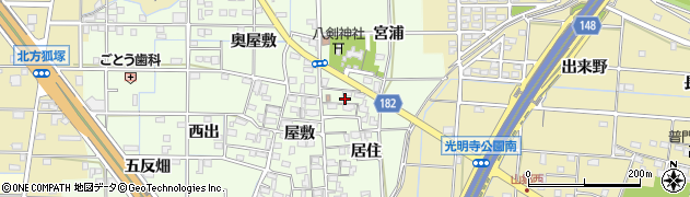 愛知県一宮市更屋敷居住1192周辺の地図