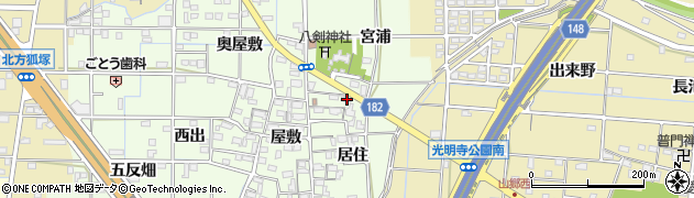 愛知県一宮市更屋敷居住1180周辺の地図