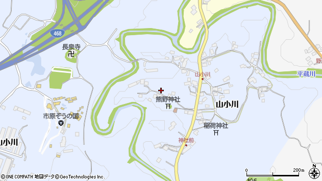 〒290-0521 千葉県市原市山小川の地図