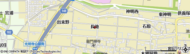 愛知県一宮市光明寺長池周辺の地図