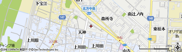 愛知県一宮市北方町中島（往還南）周辺の地図