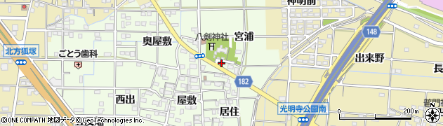 愛知県一宮市更屋敷居住1179周辺の地図