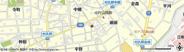 愛知県江南市村久野町平野101周辺の地図