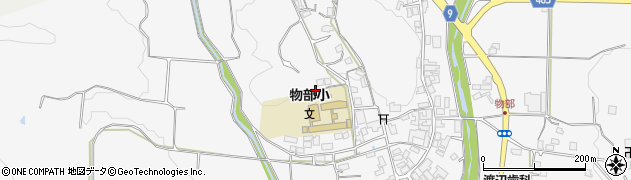 京都府綾部市物部町（北前田）周辺の地図