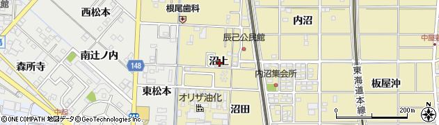愛知県一宮市北方町北方沼上周辺の地図