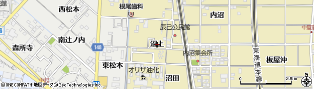 愛知県一宮市北方町北方（沼上）周辺の地図